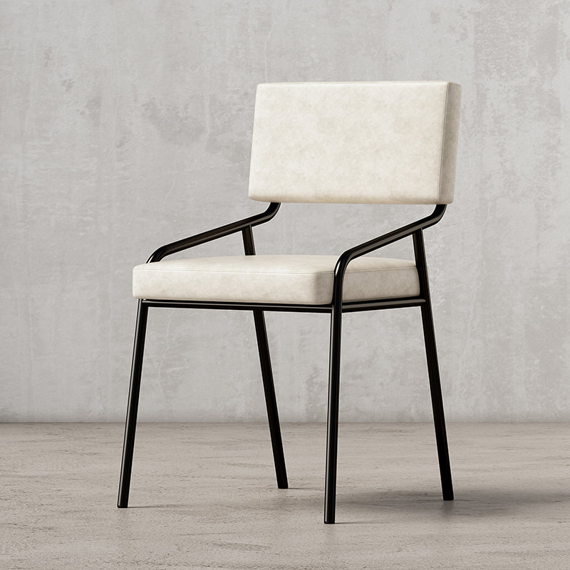 Sillas de comedor de cuero PU silla de brazo de brazo trasero de estilo industrial para comedor