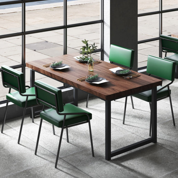 Sillas de comedor de cuero PU silla de brazo de brazo trasero de estilo industrial para comedor