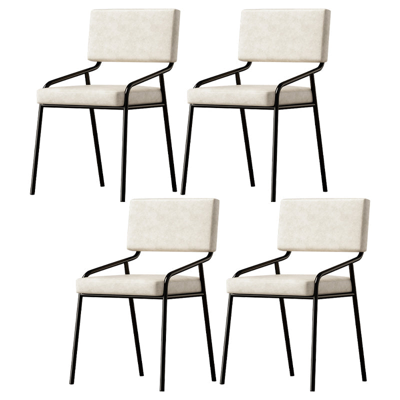 Sillas de comedor de cuero PU silla de brazo de brazo trasero de estilo industrial para comedor