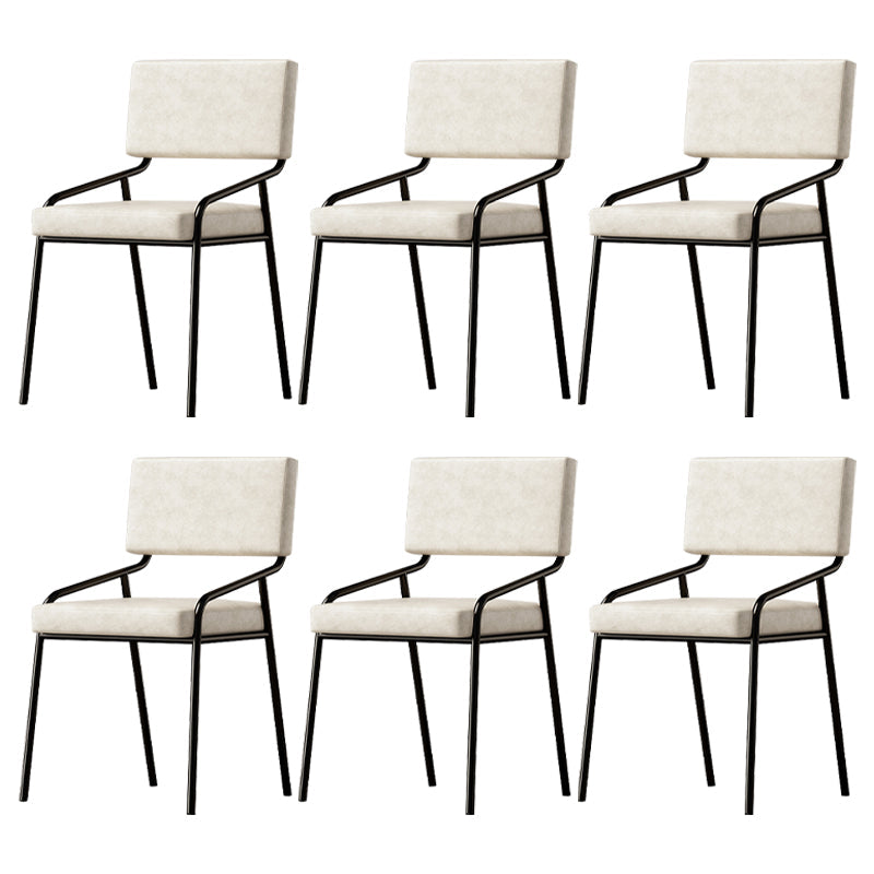 Sillas de comedor de cuero PU silla de brazo de brazo trasero de estilo industrial para comedor