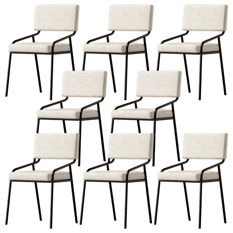 Sillas de comedor de cuero PU silla de brazo de brazo trasero de estilo industrial para comedor