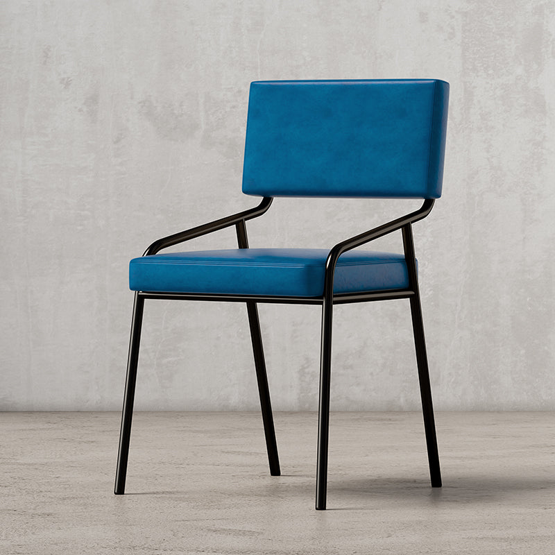 Sillas de comedor de cuero PU silla de brazo de brazo trasero de estilo industrial para comedor