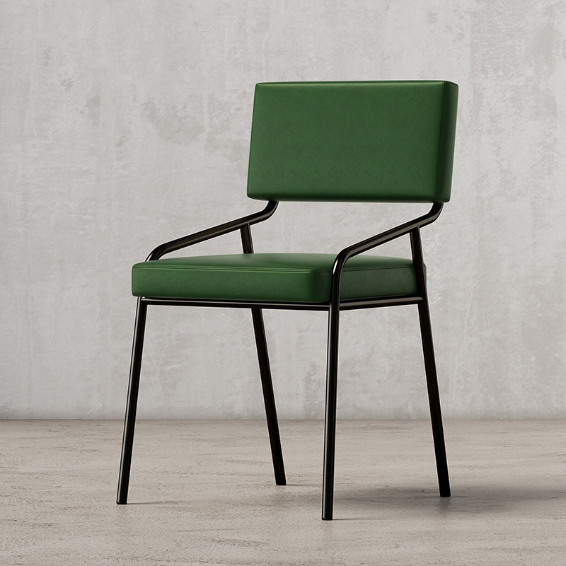 Sillas de comedor de cuero PU silla de brazo de brazo trasero de estilo industrial para comedor