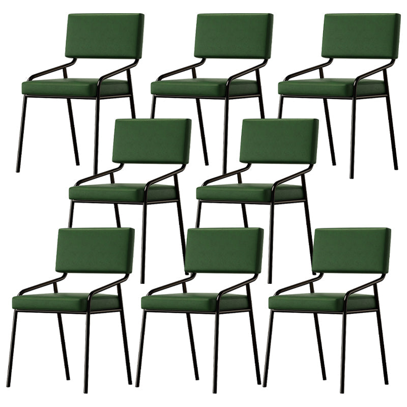 Sillas de comedor de cuero PU silla de brazo de brazo trasero de estilo industrial para comedor