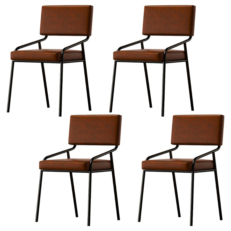 Sillas de comedor de cuero PU silla de brazo de brazo trasero de estilo industrial para comedor