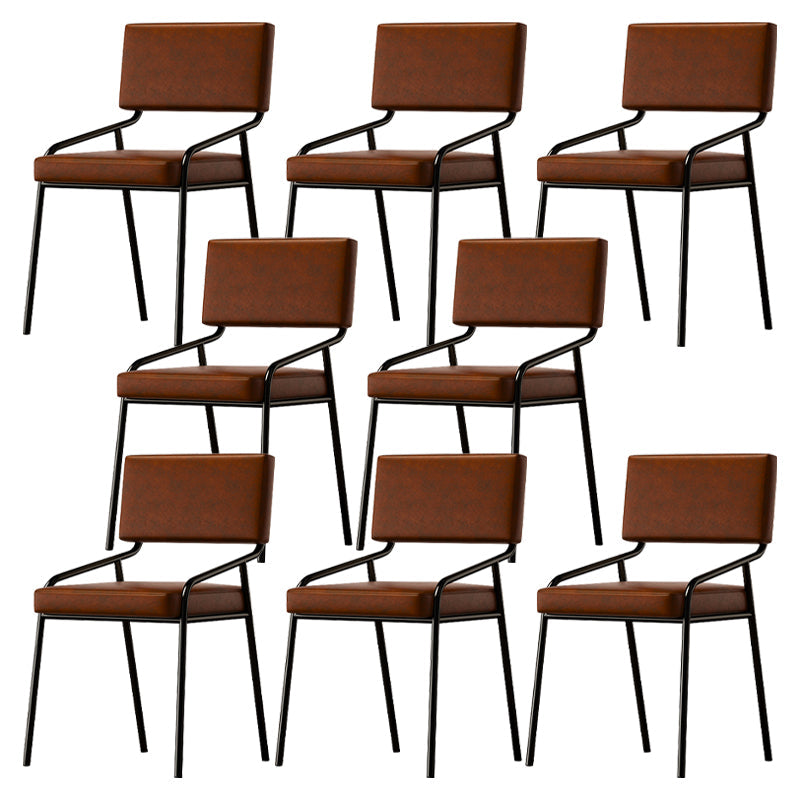 Sillas de comedor de cuero PU silla de brazo de brazo trasero de estilo industrial para comedor