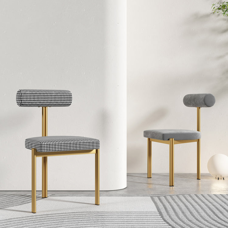 Upholstered Armless Dining Chairs Nordic Style Low Back Side Chair for Dining Room