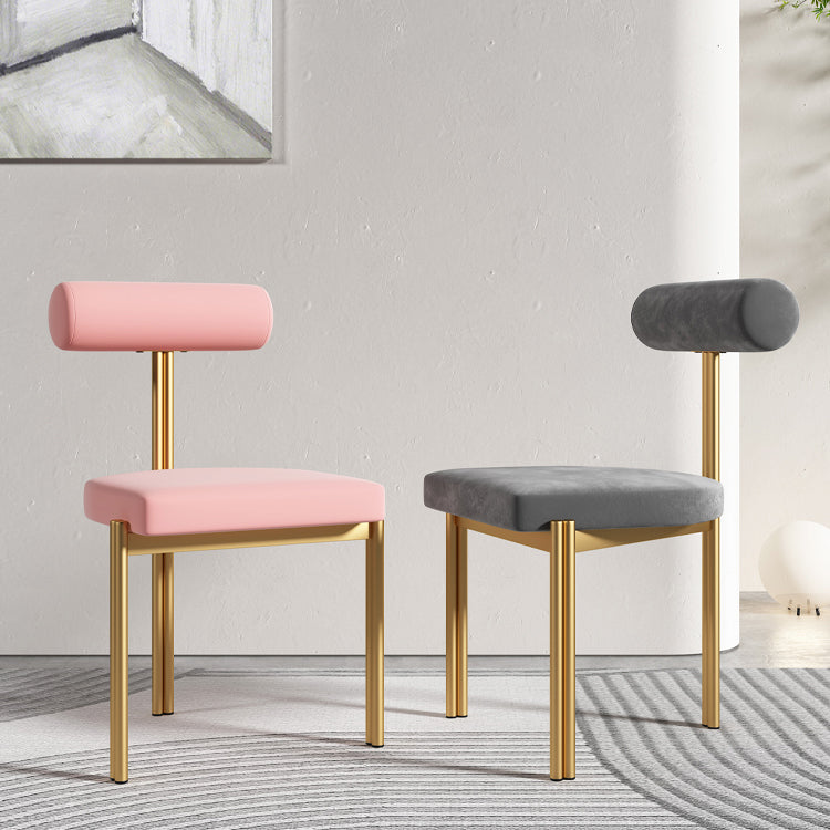 Upholstered Armless Dining Chairs Nordic Style Low Back Side Chair for Dining Room