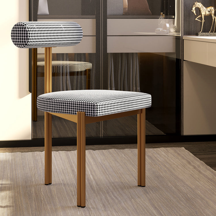 Upholstered Armless Dining Chairs Nordic Style Low Back Side Chair for Dining Room