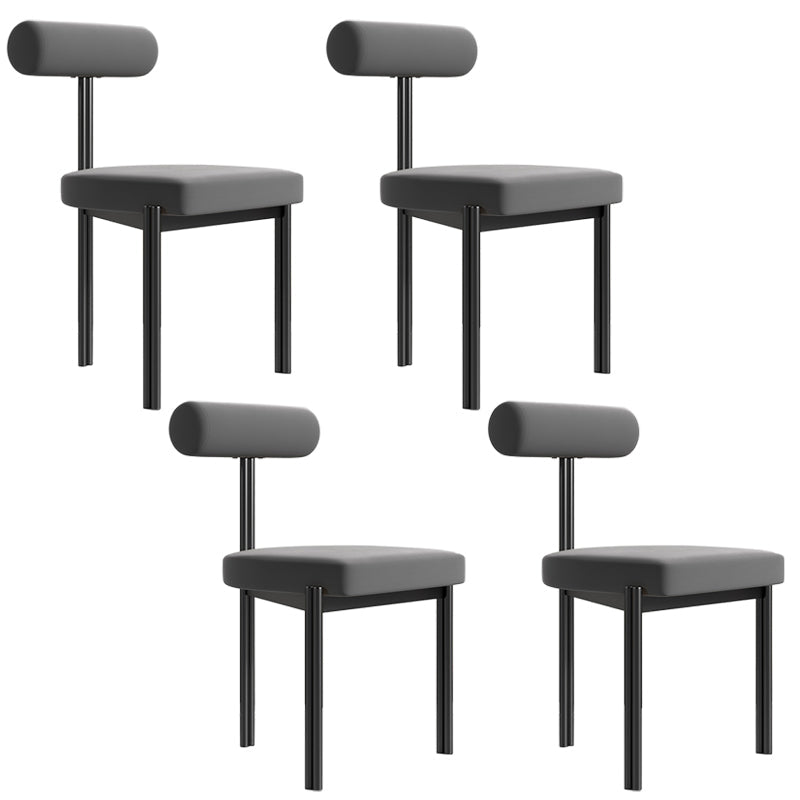 Upholstered Armless Dining Chairs Nordic Style Low Back Side Chair for Dining Room