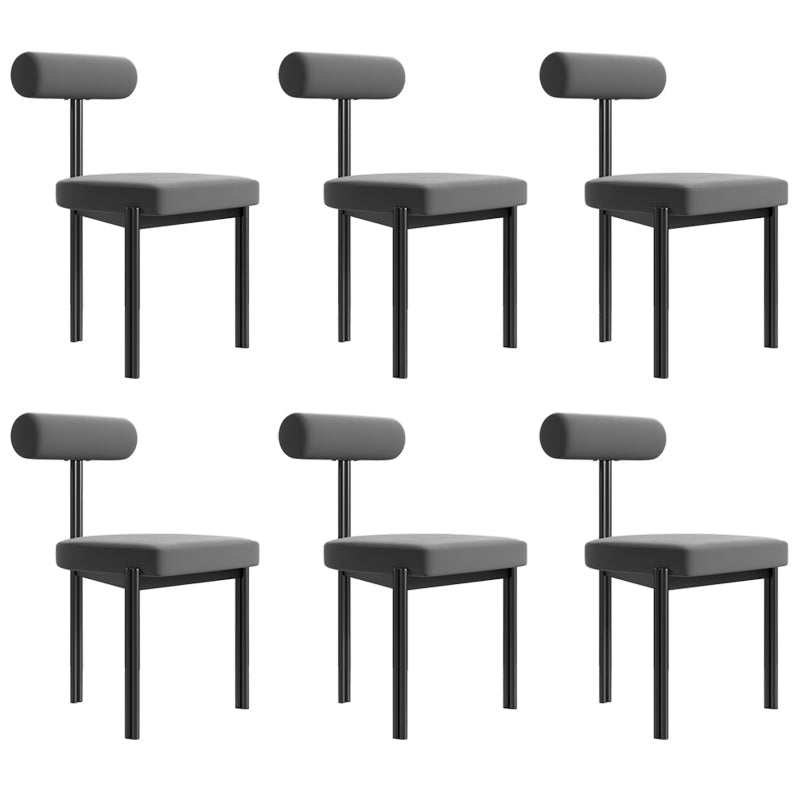 Upholstered Armless Dining Chairs Nordic Style Low Back Side Chair for Dining Room