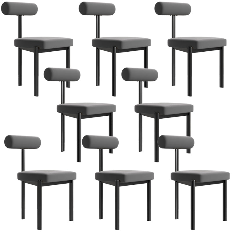 Upholstered Armless Dining Chairs Nordic Style Low Back Side Chair for Dining Room