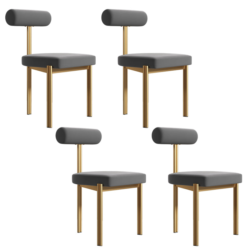 Upholstered Armless Dining Chairs Nordic Style Low Back Side Chair for Dining Room