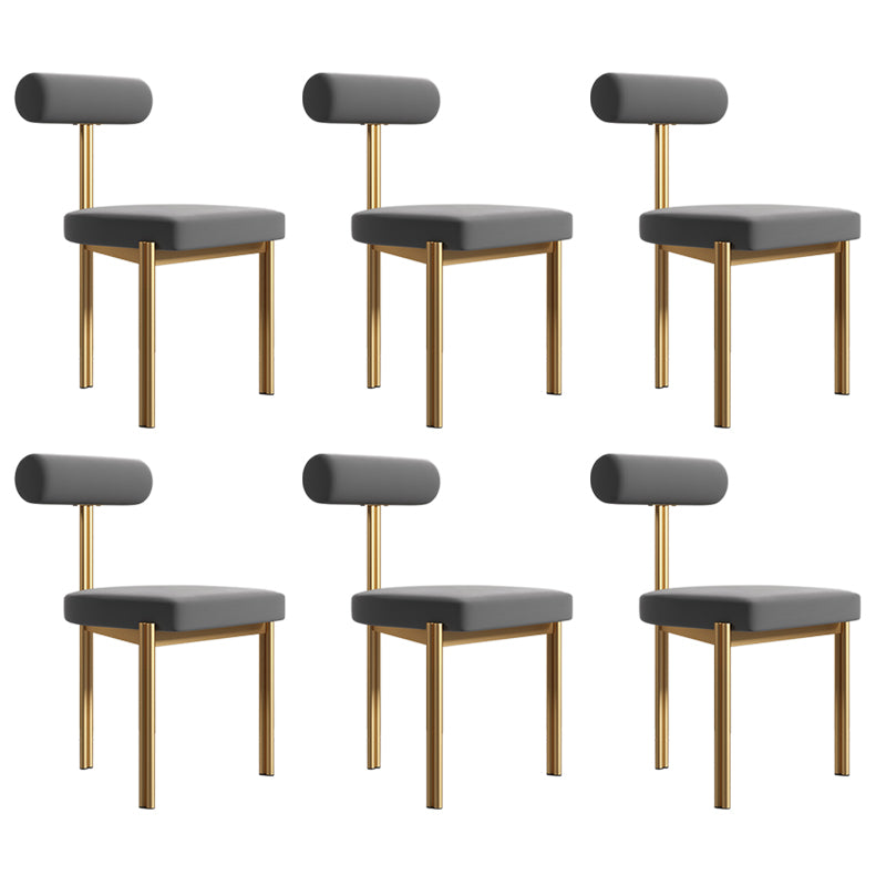 Upholstered Armless Dining Chairs Nordic Style Low Back Side Chair for Dining Room