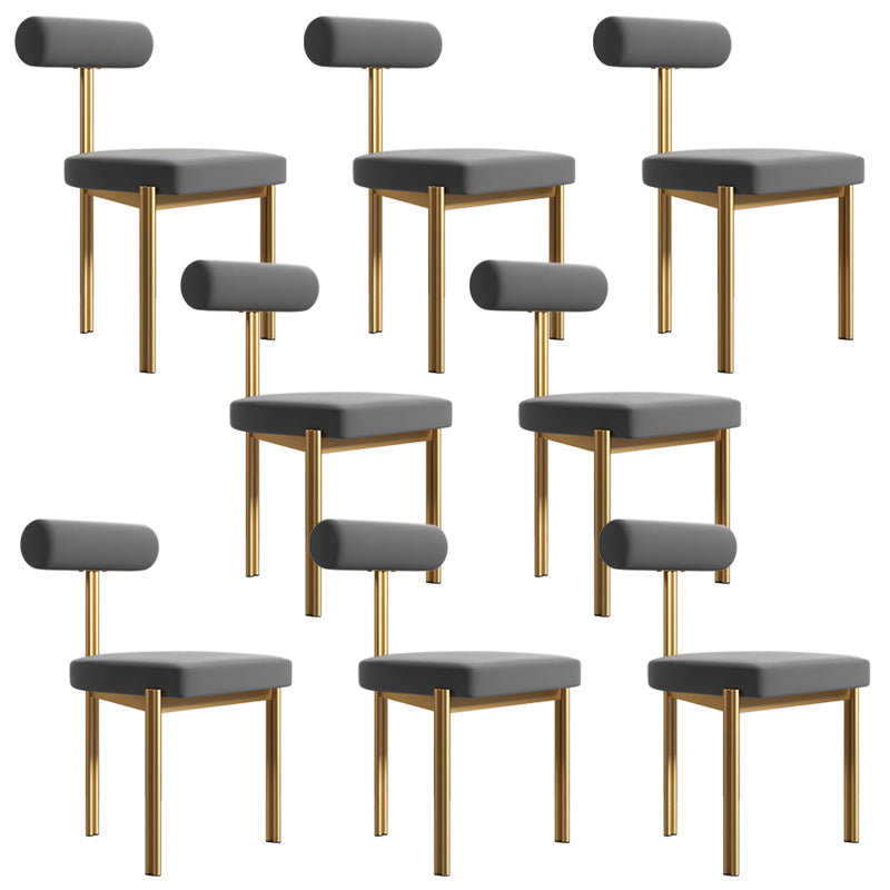 Upholstered Armless Dining Chairs Nordic Style Low Back Side Chair for Dining Room