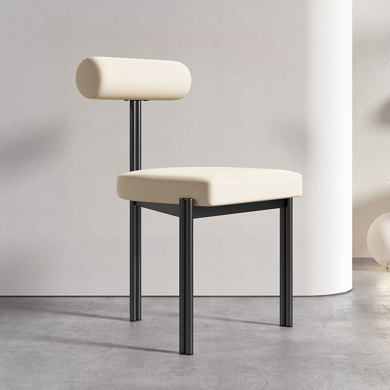 Upholstered Armless Dining Chairs Nordic Style Low Back Side Chair for Dining Room