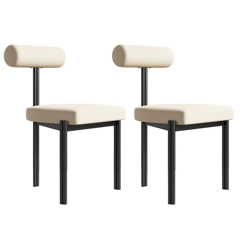 Upholstered Armless Dining Chairs Nordic Style Low Back Side Chair for Dining Room