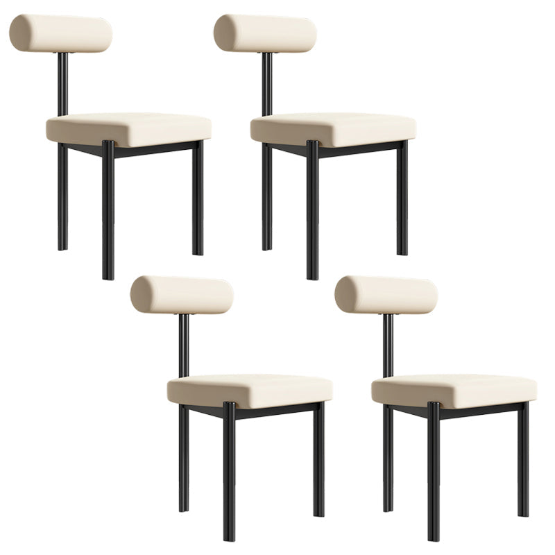 Upholstered Armless Dining Chairs Nordic Style Low Back Side Chair for Dining Room
