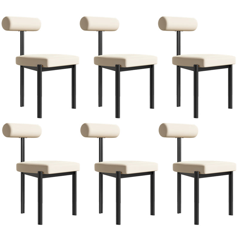 Upholstered Armless Dining Chairs Nordic Style Low Back Side Chair for Dining Room