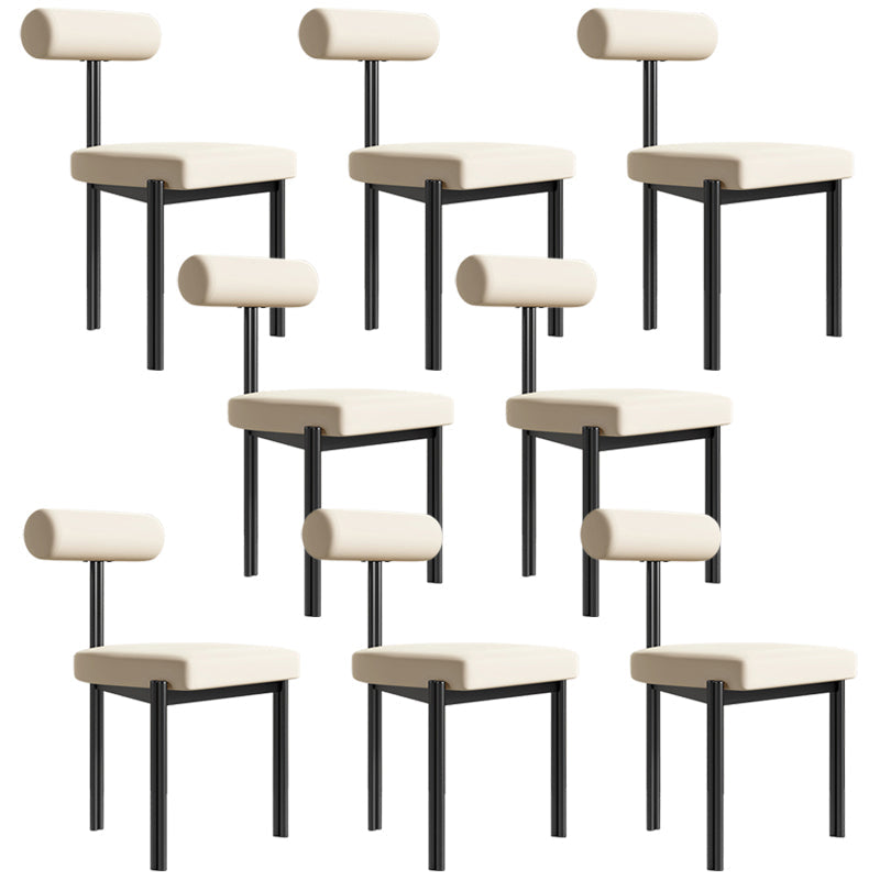 Upholstered Armless Dining Chairs Nordic Style Low Back Side Chair for Dining Room
