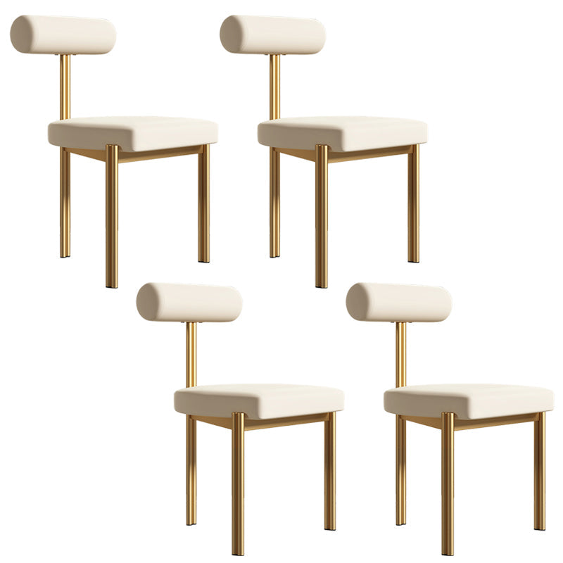 Upholstered Armless Dining Chairs Nordic Style Low Back Side Chair for Dining Room