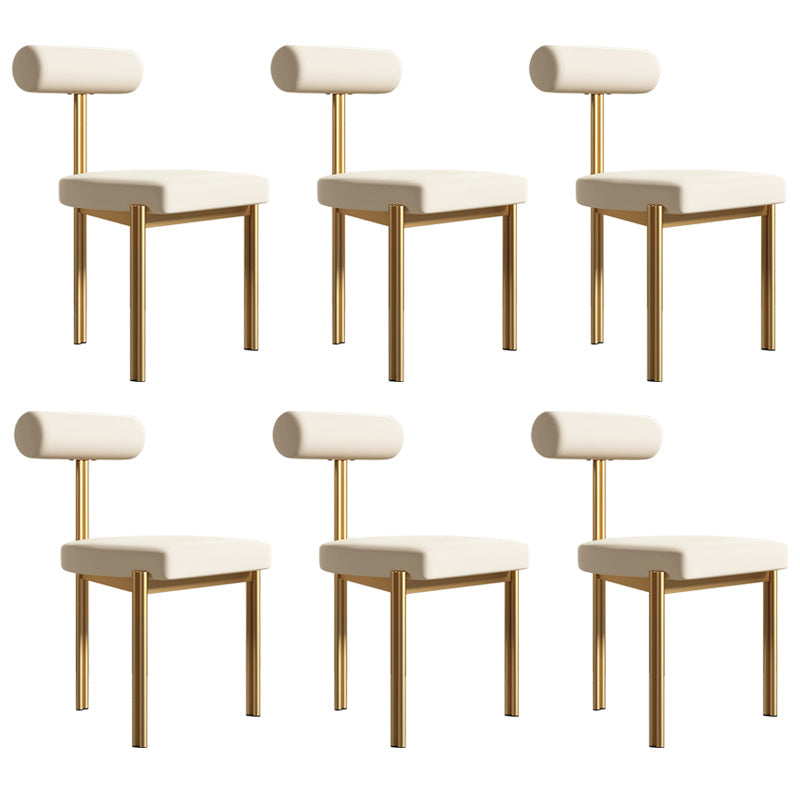 Upholstered Armless Dining Chairs Nordic Style Low Back Side Chair for Dining Room