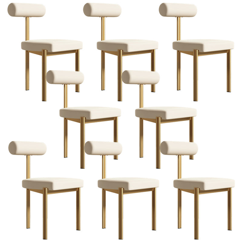 Upholstered Armless Dining Chairs Nordic Style Low Back Side Chair for Dining Room