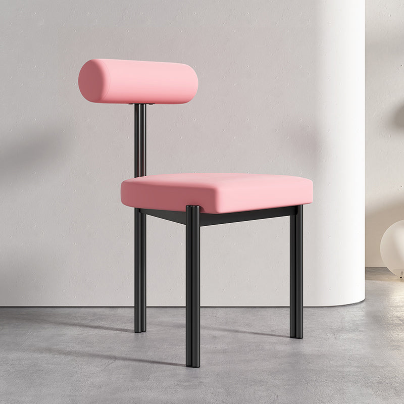 Upholstered Armless Dining Chairs Nordic Style Low Back Side Chair for Dining Room