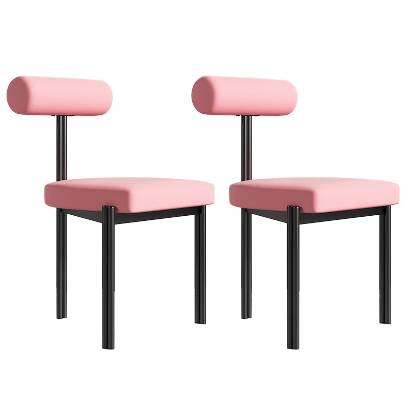 Upholstered Armless Dining Chairs Nordic Style Low Back Side Chair for Dining Room