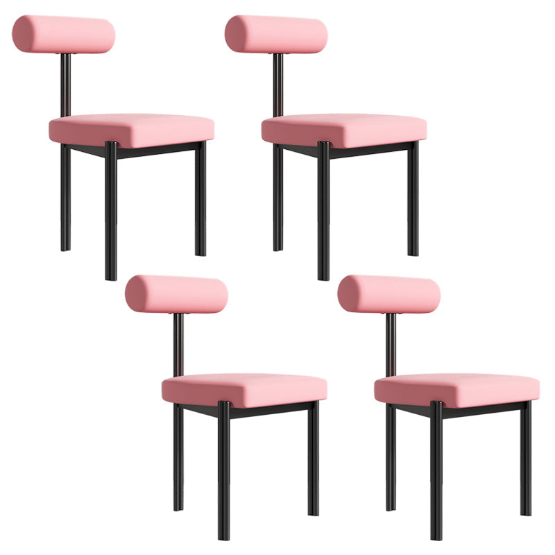 Upholstered Armless Dining Chairs Nordic Style Low Back Side Chair for Dining Room