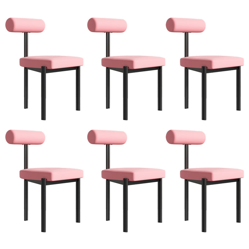 Upholstered Armless Dining Chairs Nordic Style Low Back Side Chair for Dining Room