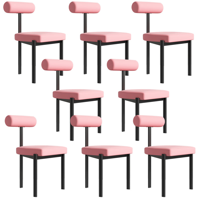 Upholstered Armless Dining Chairs Nordic Style Low Back Side Chair for Dining Room