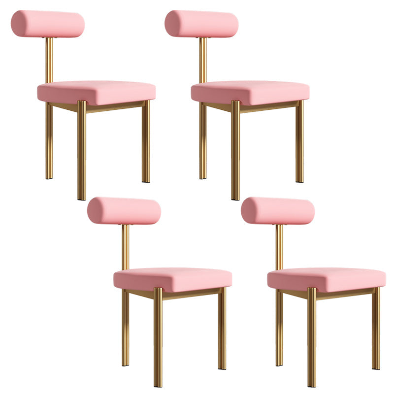 Upholstered Armless Dining Chairs Nordic Style Low Back Side Chair for Dining Room