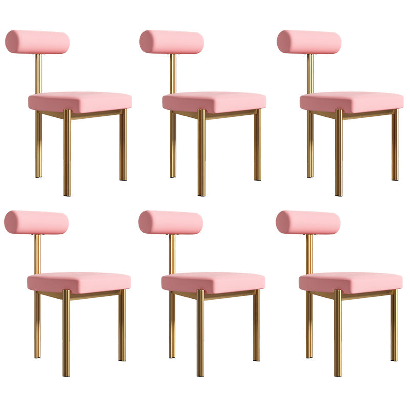 Upholstered Armless Dining Chairs Nordic Style Low Back Side Chair for Dining Room