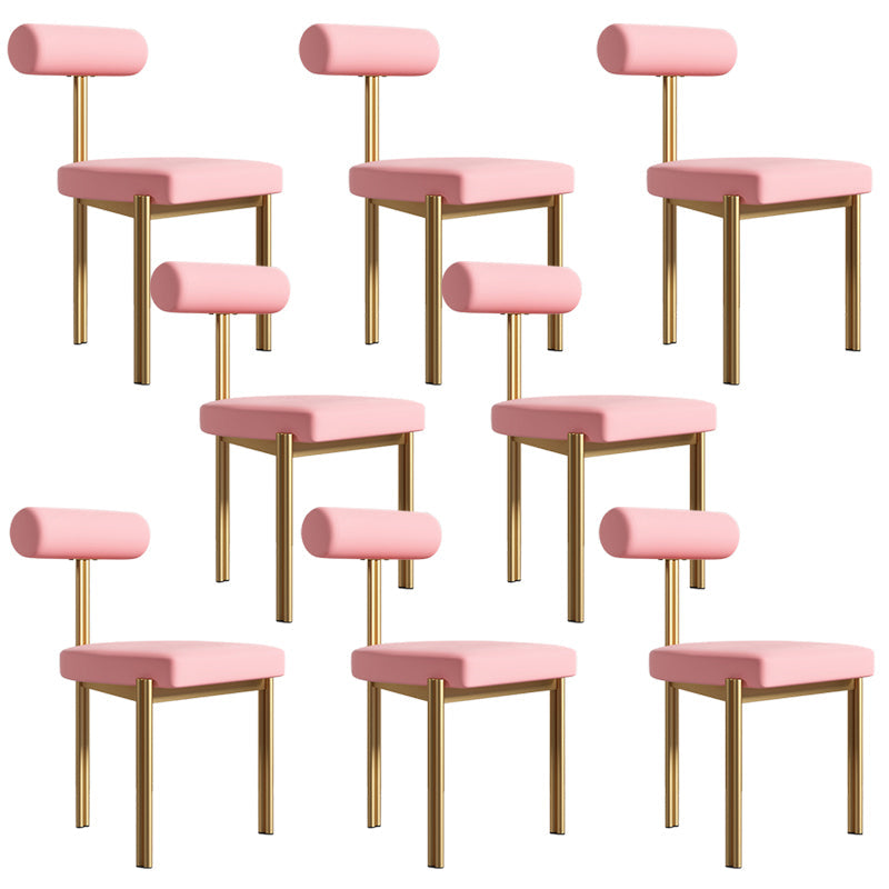 Upholstered Armless Dining Chairs Nordic Style Low Back Side Chair for Dining Room