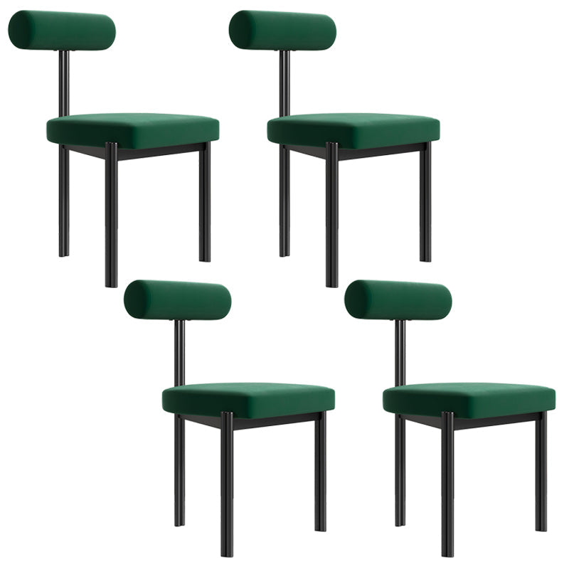 Upholstered Armless Dining Chairs Nordic Style Low Back Side Chair for Dining Room