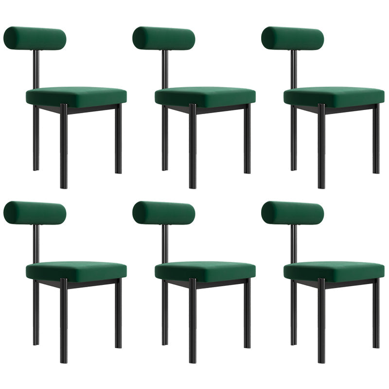 Upholstered Armless Dining Chairs Nordic Style Low Back Side Chair for Dining Room