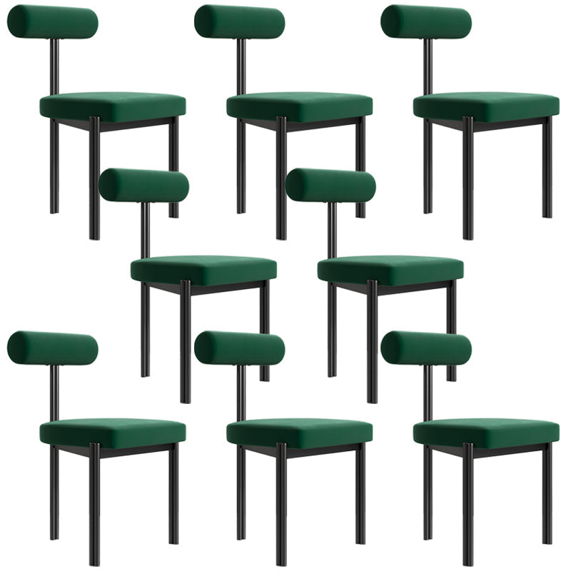 Upholstered Armless Dining Chairs Nordic Style Low Back Side Chair for Dining Room