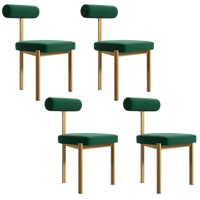 Upholstered Armless Dining Chairs Nordic Style Low Back Side Chair for Dining Room