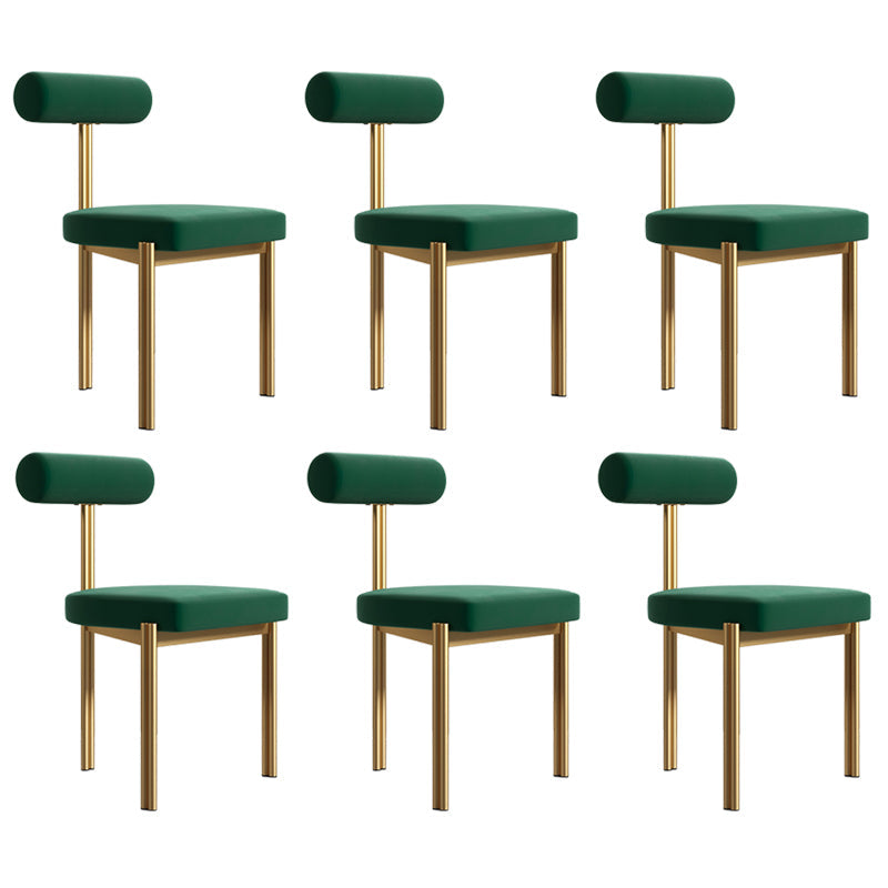 Upholstered Armless Dining Chairs Nordic Style Low Back Side Chair for Dining Room