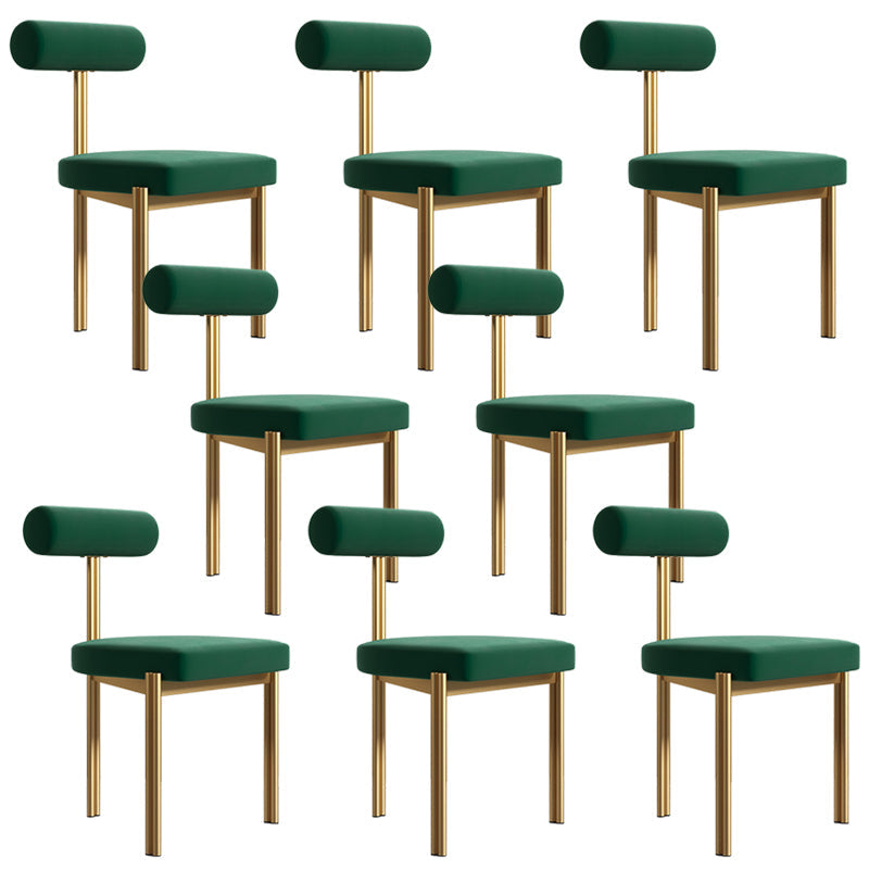 Upholstered Armless Dining Chairs Nordic Style Low Back Side Chair for Dining Room