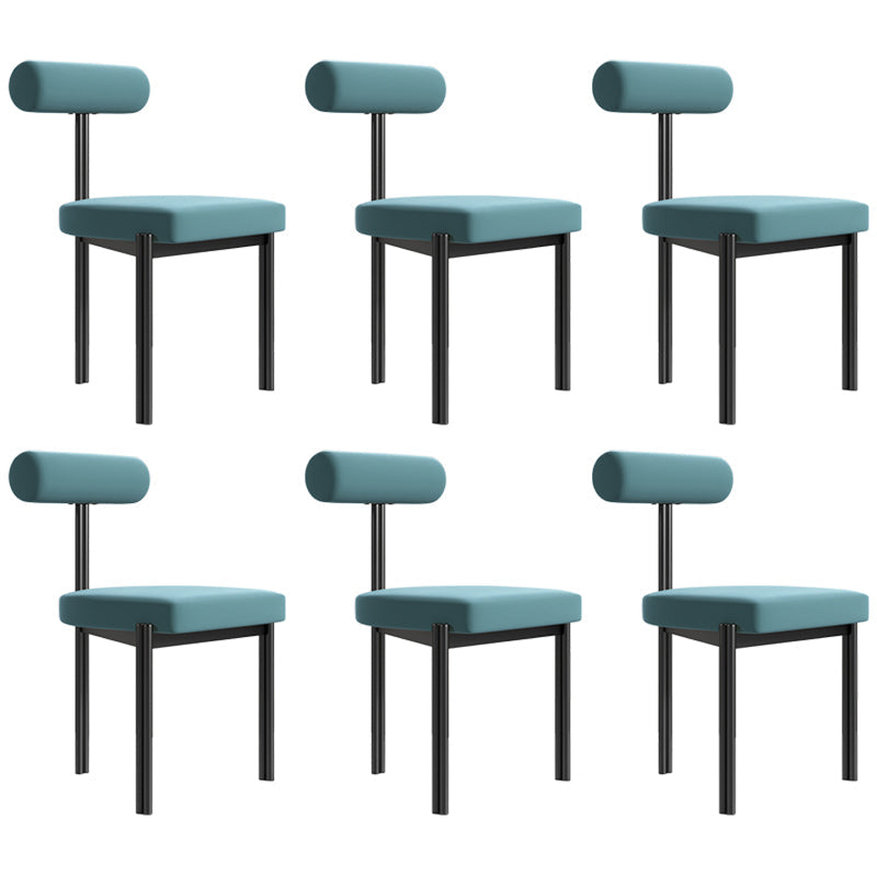 Upholstered Armless Dining Chairs Nordic Style Low Back Side Chair for Dining Room