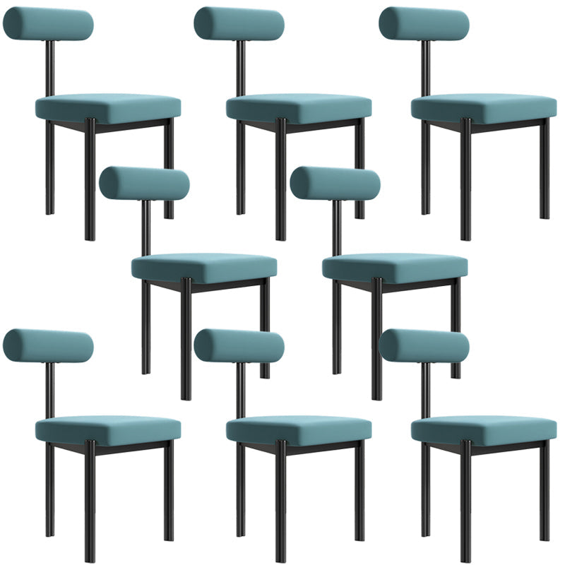 Upholstered Armless Dining Chairs Nordic Style Low Back Side Chair for Dining Room