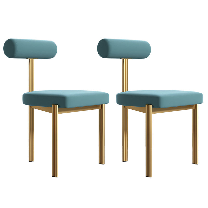 Upholstered Armless Dining Chairs Nordic Style Low Back Side Chair for Dining Room