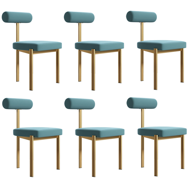 Upholstered Armless Dining Chairs Nordic Style Low Back Side Chair for Dining Room