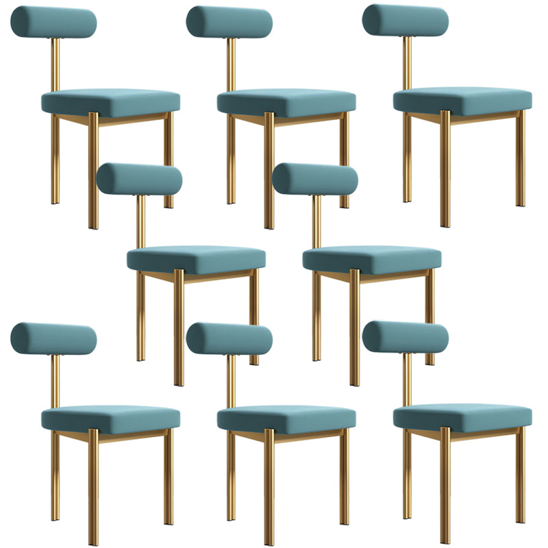 Upholstered Armless Dining Chairs Nordic Style Low Back Side Chair for Dining Room