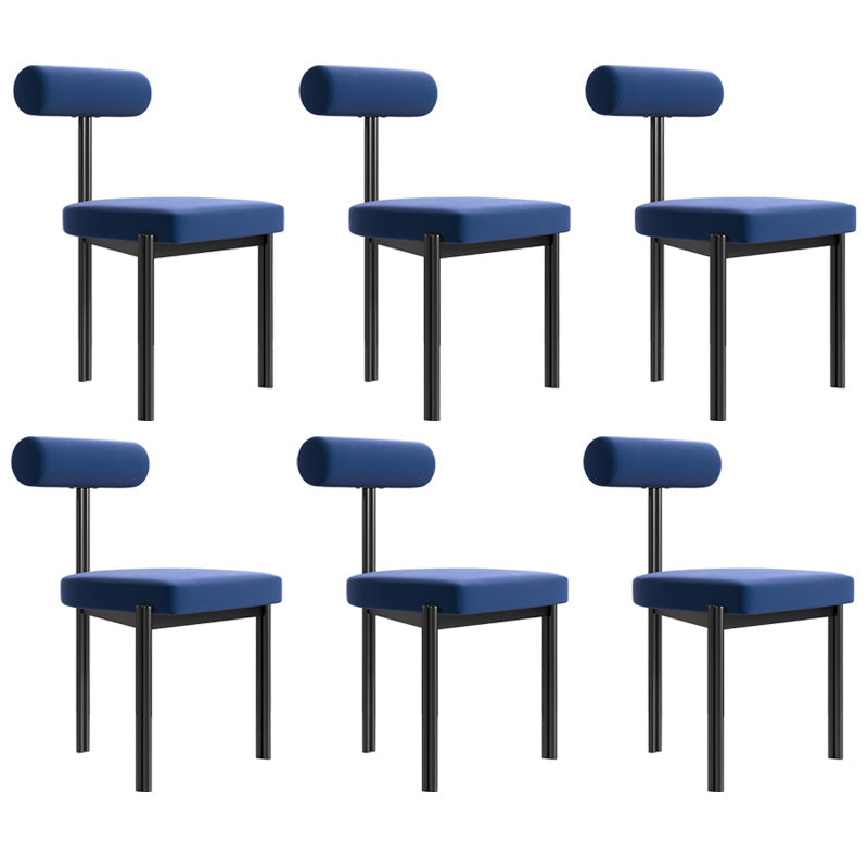 Upholstered Armless Dining Chairs Nordic Style Low Back Side Chair for Dining Room