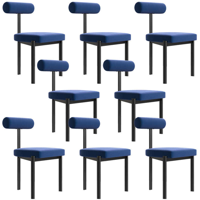 Upholstered Armless Dining Chairs Nordic Style Low Back Side Chair for Dining Room