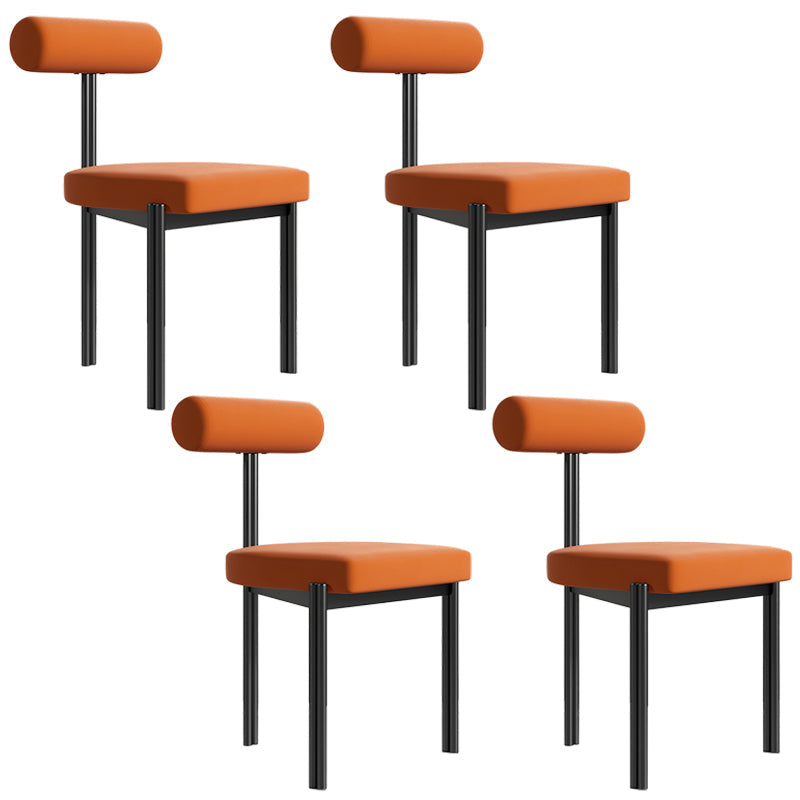 Upholstered Armless Dining Chairs Nordic Style Low Back Side Chair for Dining Room