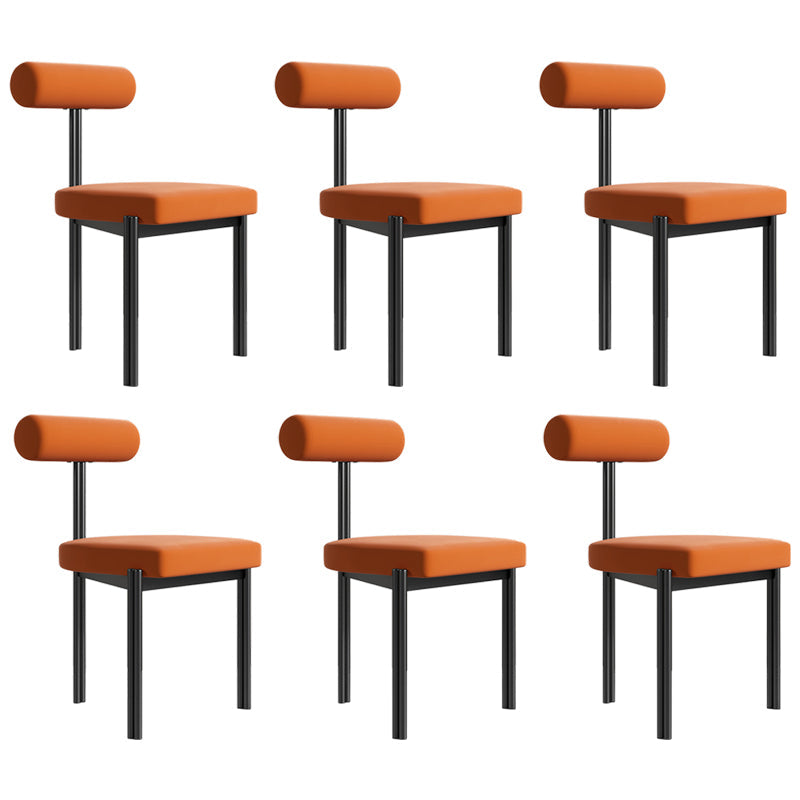 Upholstered Armless Dining Chairs Nordic Style Low Back Side Chair for Dining Room